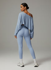 Batwing Long Sleeve Top - Gray Blue - VECTOR SPORTSWEAR